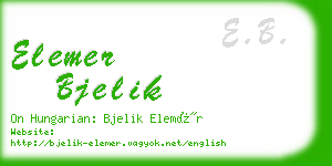 elemer bjelik business card